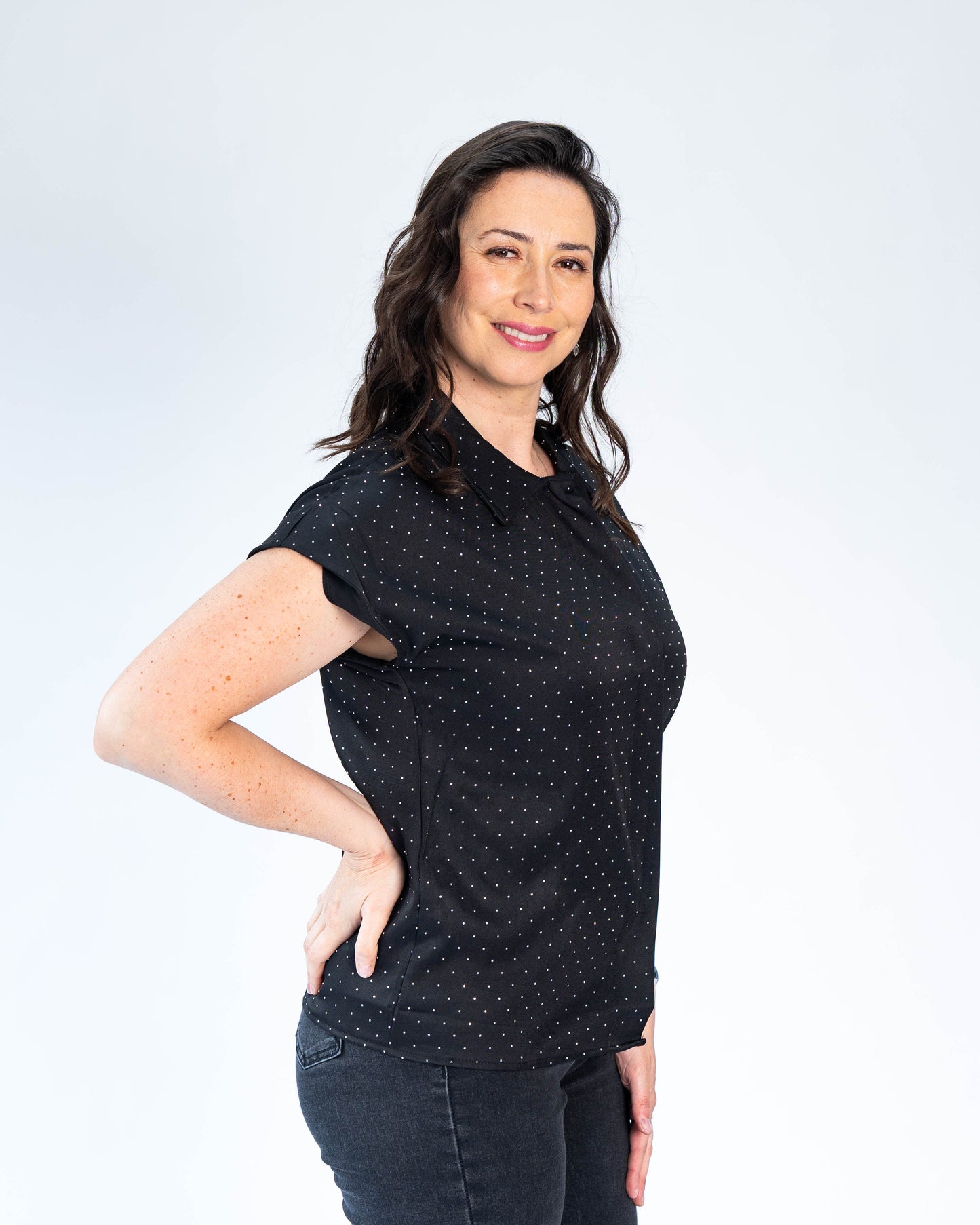 Blusa Trinidad Brillos Negro