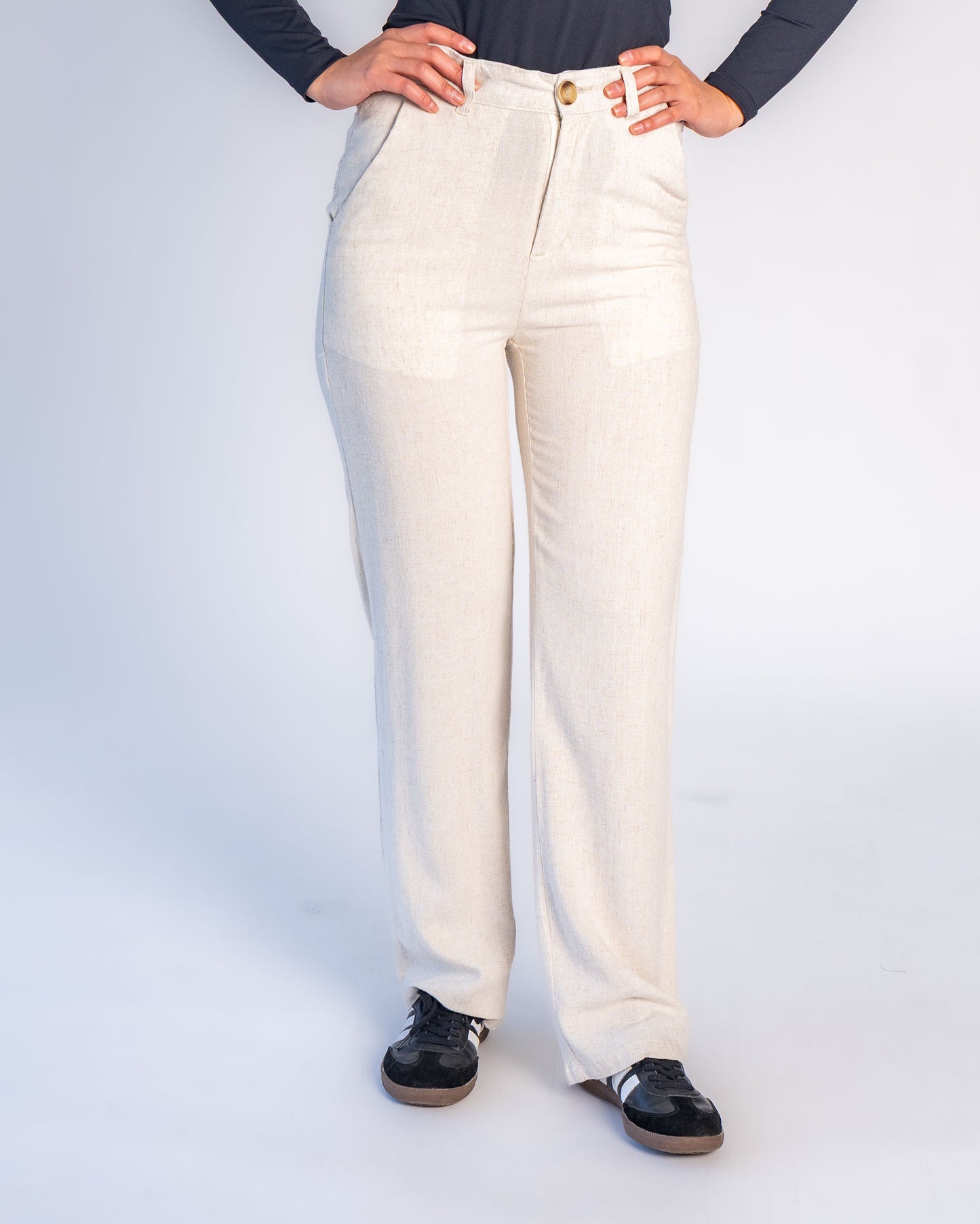 Pantalón Italiano Lino Beige