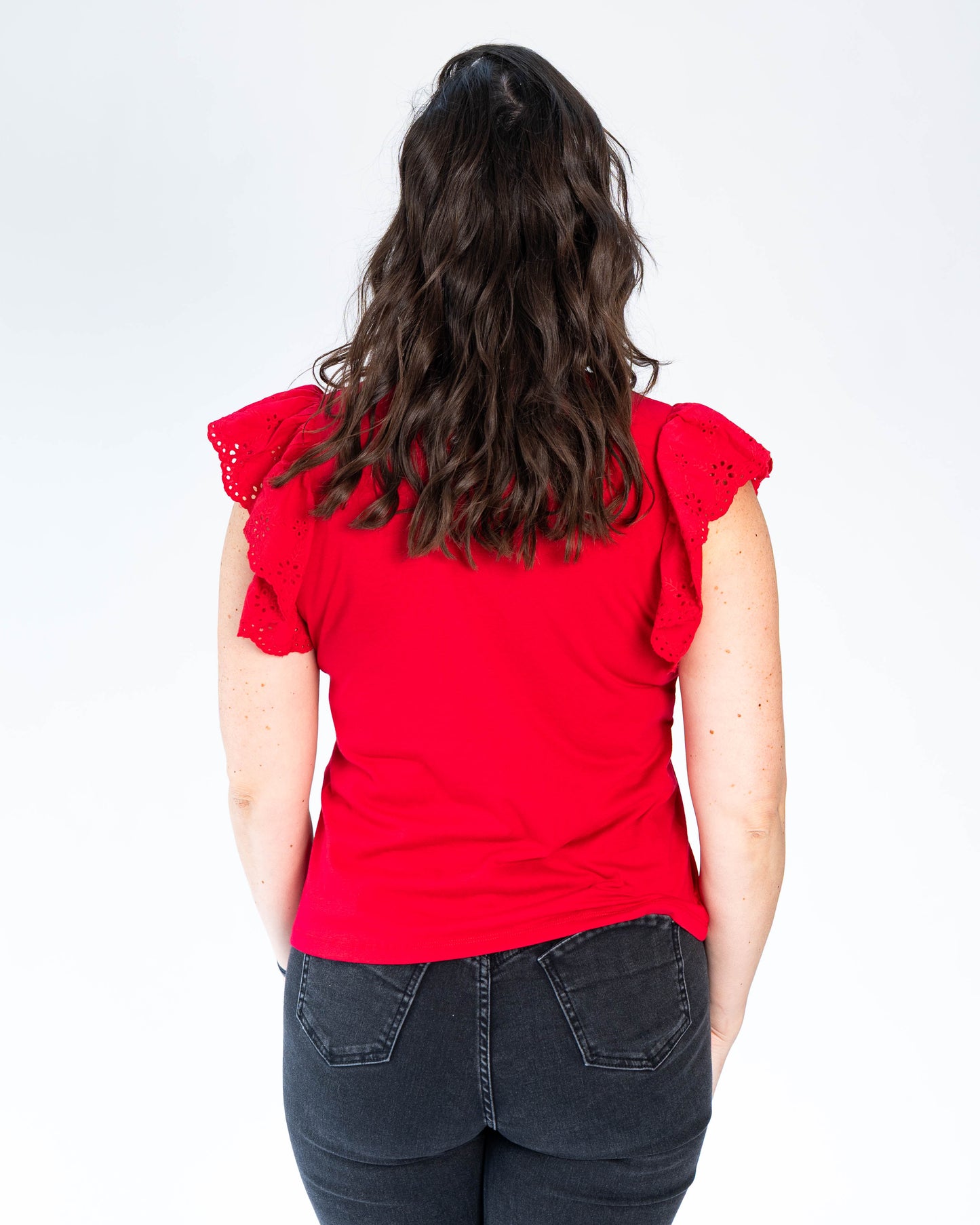 Polera Mangas Brodeli Rojo