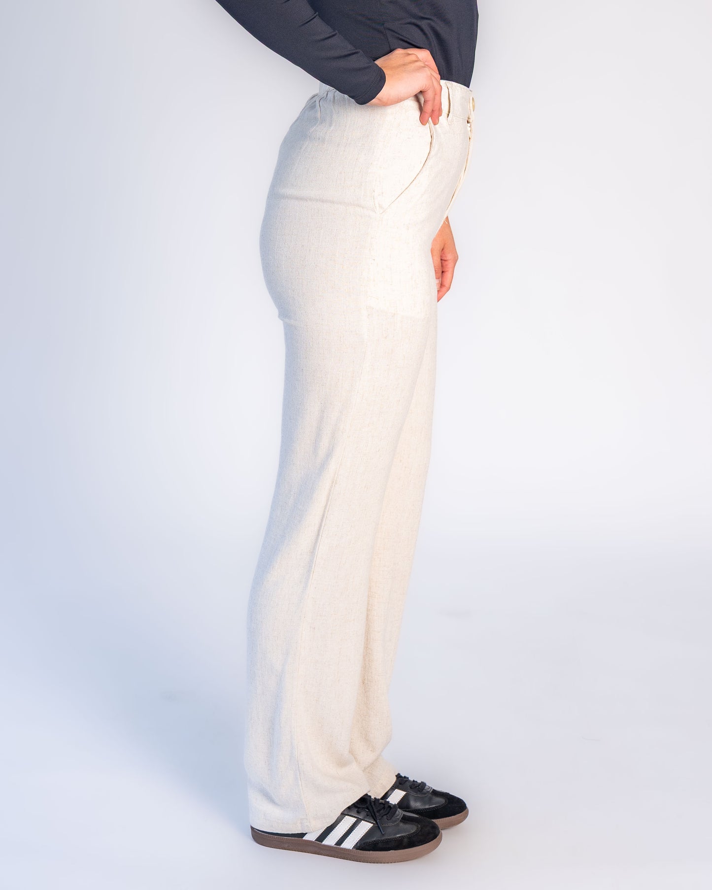 Pantalón Italiano Lino Beige