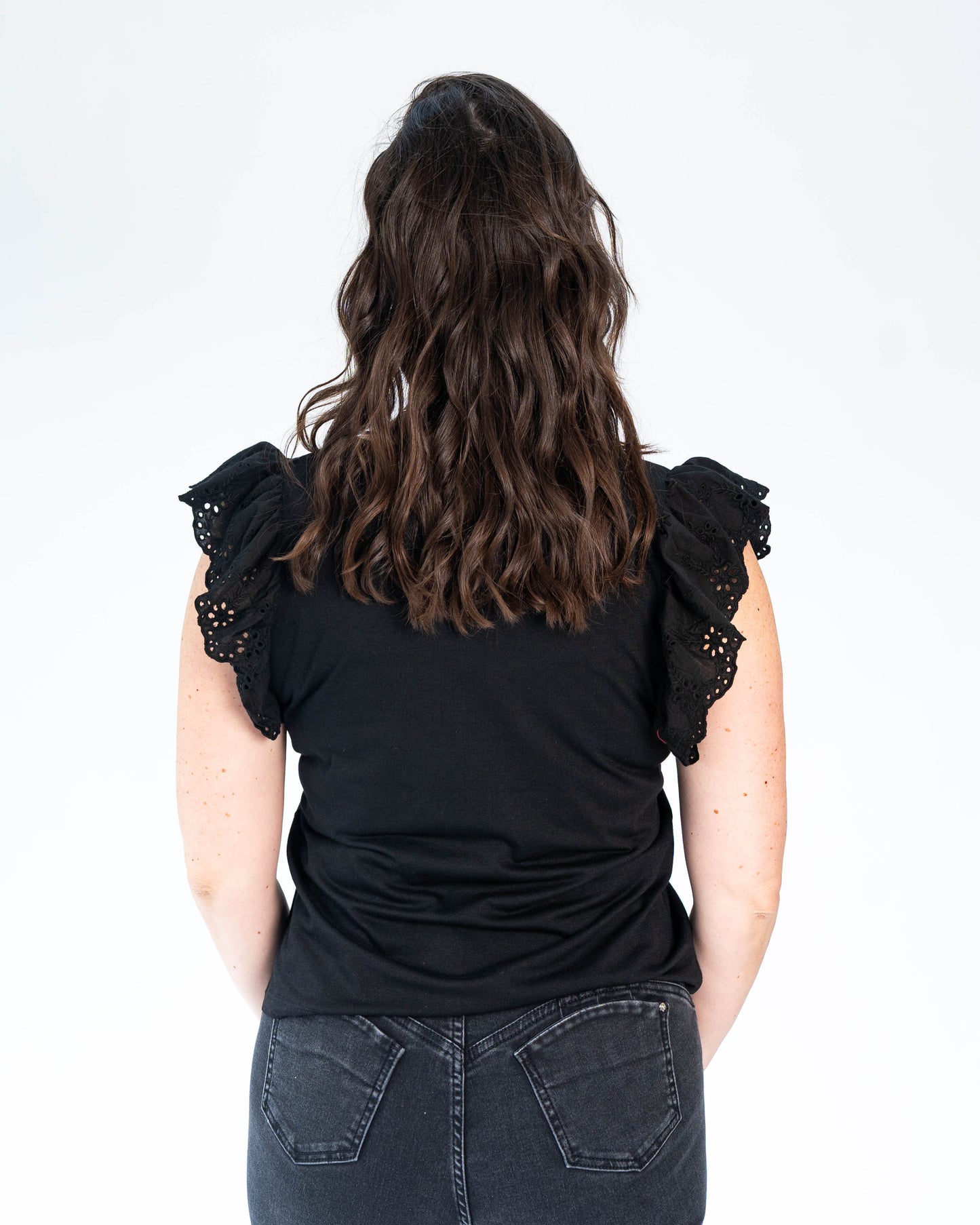 Polera Mangas Brodeli Negro