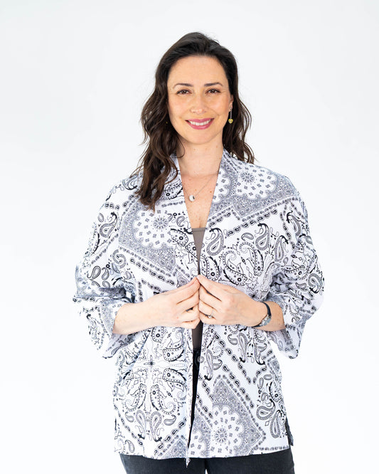 Kimono Corto Boho Chic Blanco