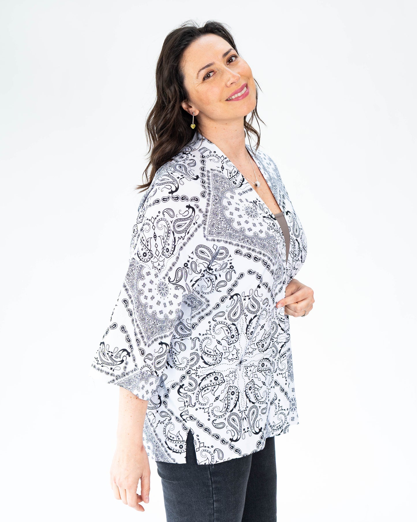 Kimono Corto Boho Chic Blanco