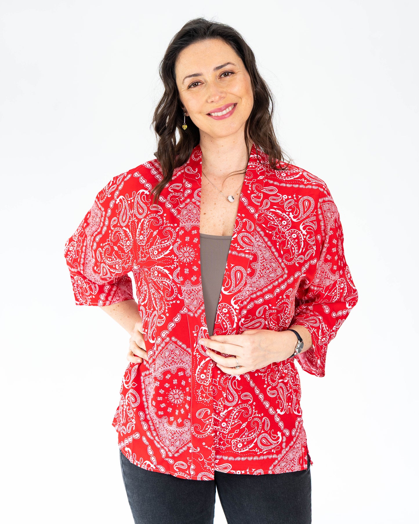 Kimono Corto Boho Chic Rojo
