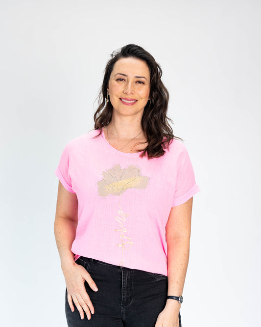 Polera Flor Spriny Rosado