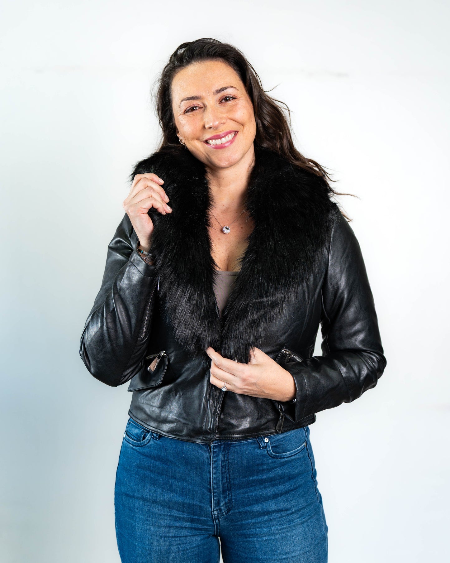 Chaqueta Ecocuero Margarita Negro