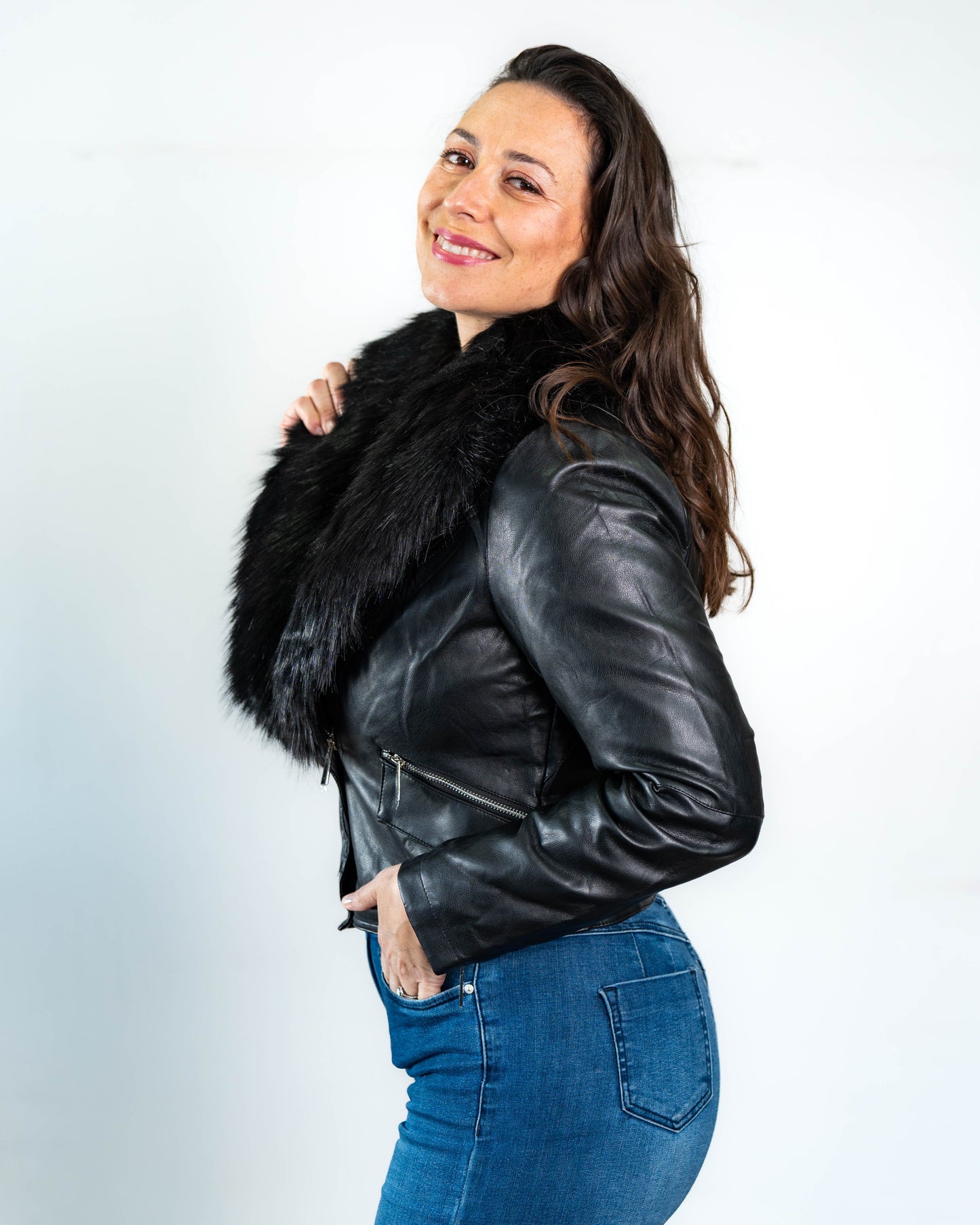 Chaqueta Ecocuero Margarita Negro
