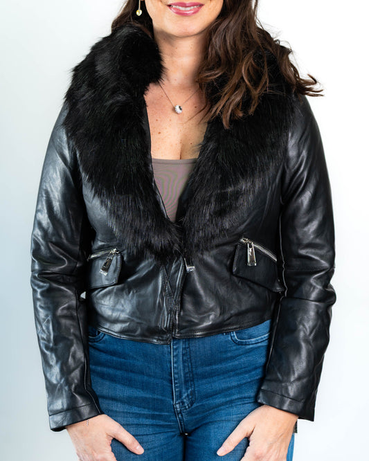 Chaqueta Ecocuero Margarita Negro