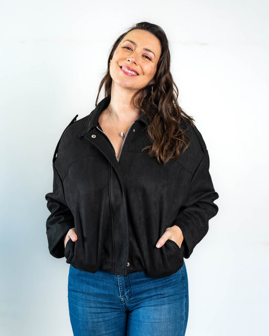 Chaqueta Fabiola Gamuza Negro