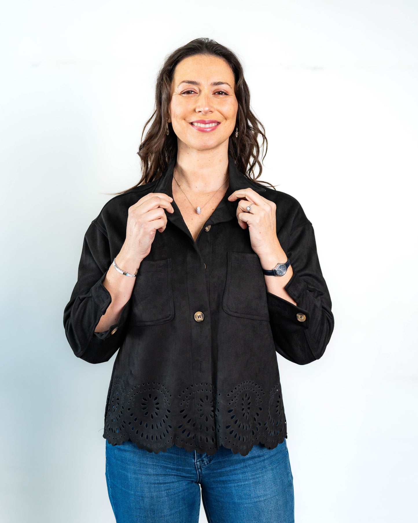 Chaqueta Gamuza Valeria Negro