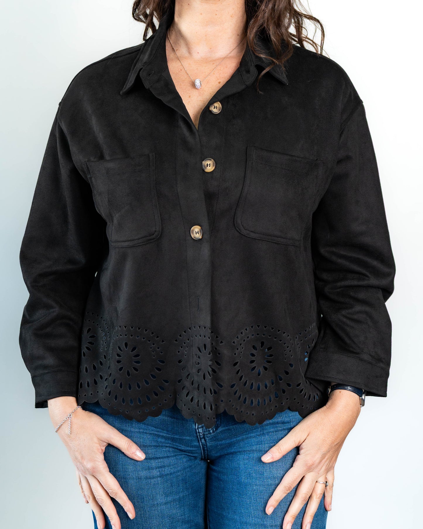 Chaqueta Gamuza Valeria Negro