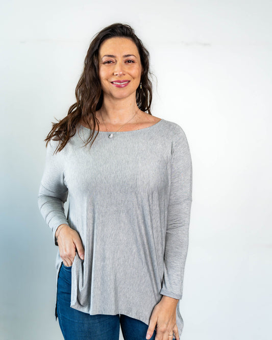 Polera Cony Manga Larga Gris