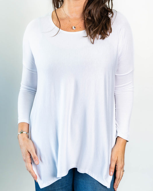 Polera Cony Manga Larga Blanco
