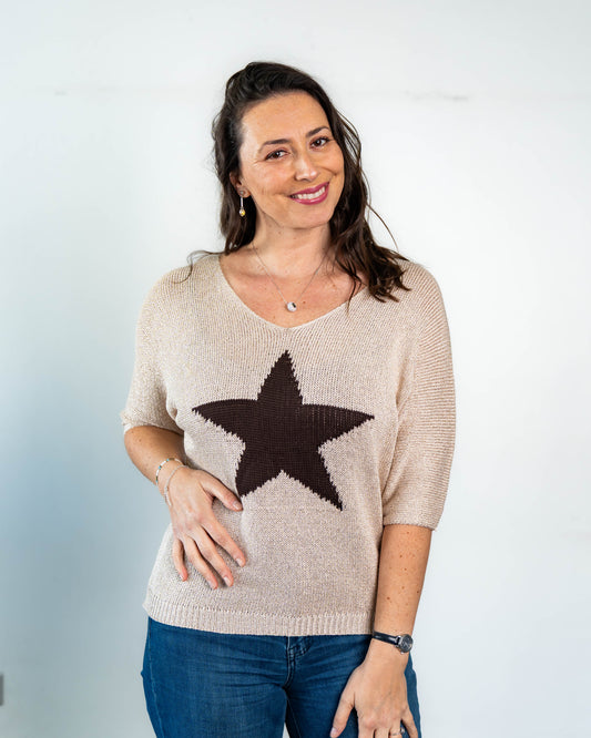 Sweater Star Beige