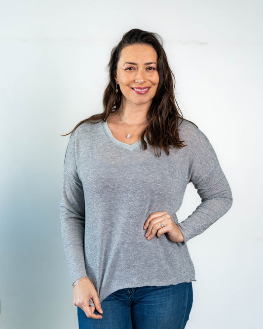 Sweater Cristina Lurex Gris
