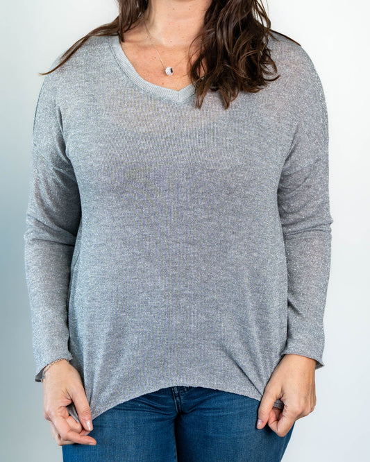 Sweater Cristina Lurex Gris