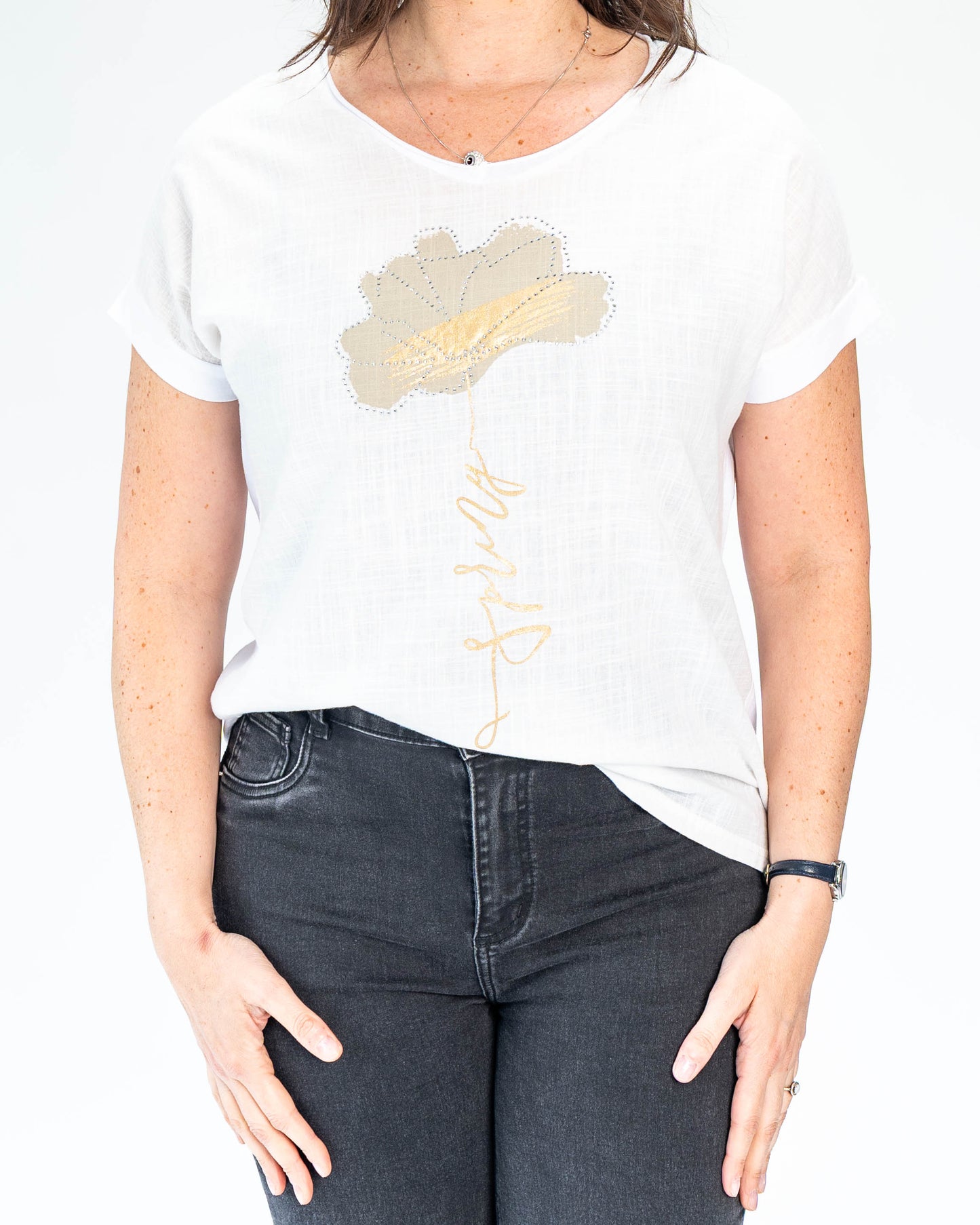 Polera Flor Spriny Blanco