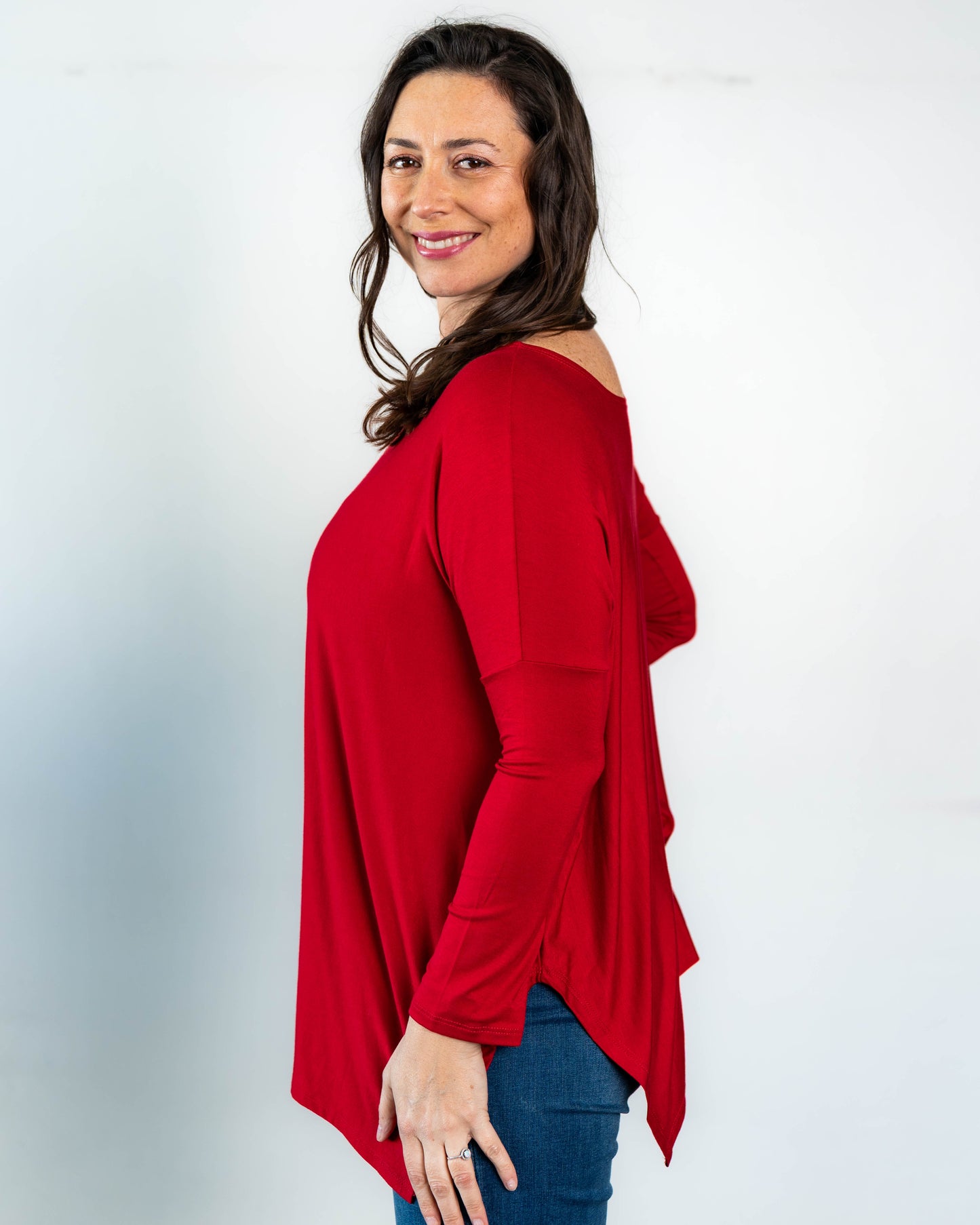 Polera Cony Manga Larga Rojo