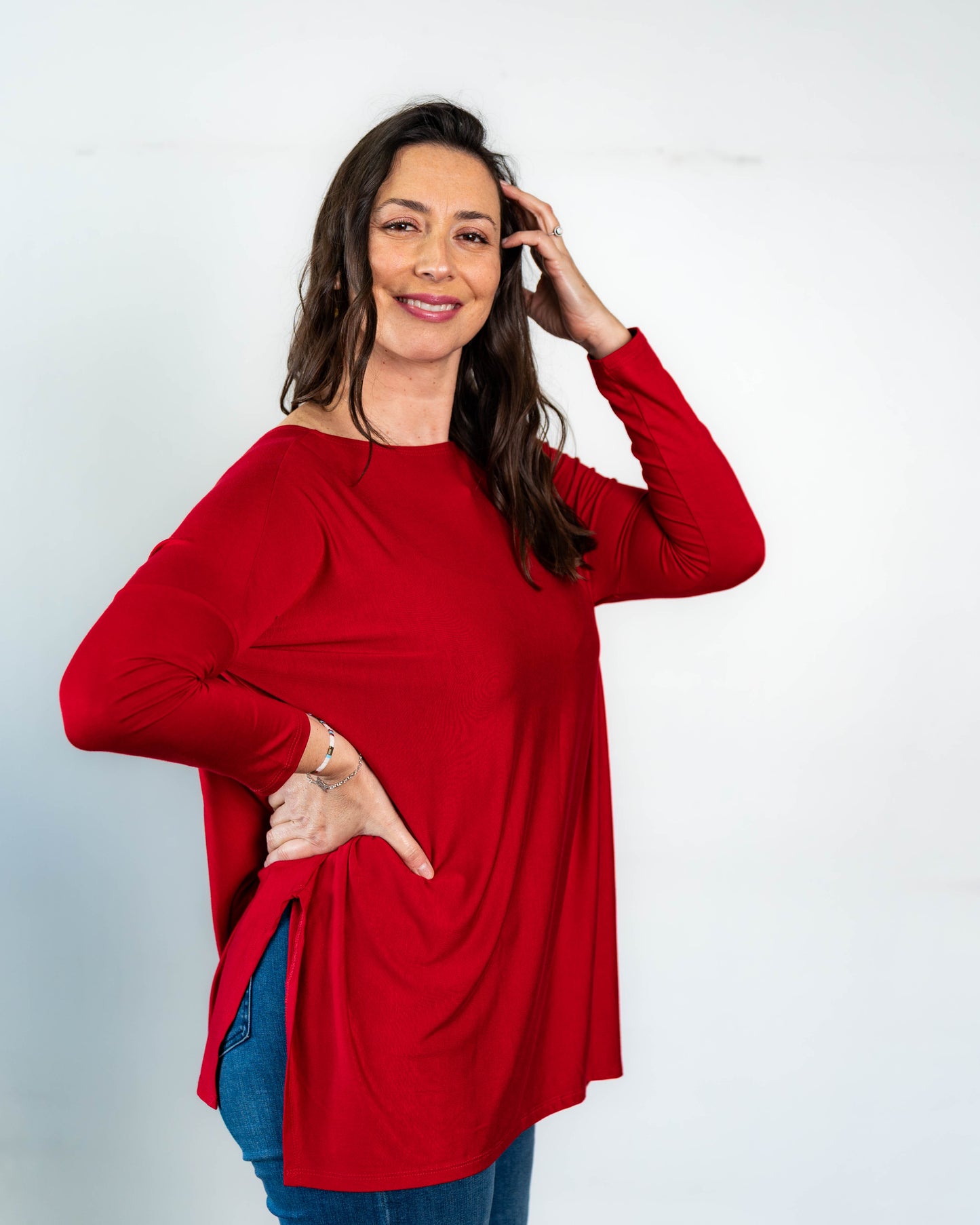 Polera Cony Manga Larga Rojo
