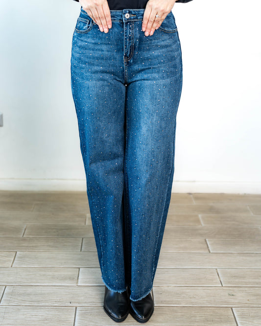 Jeans Marcos Brillos Azul