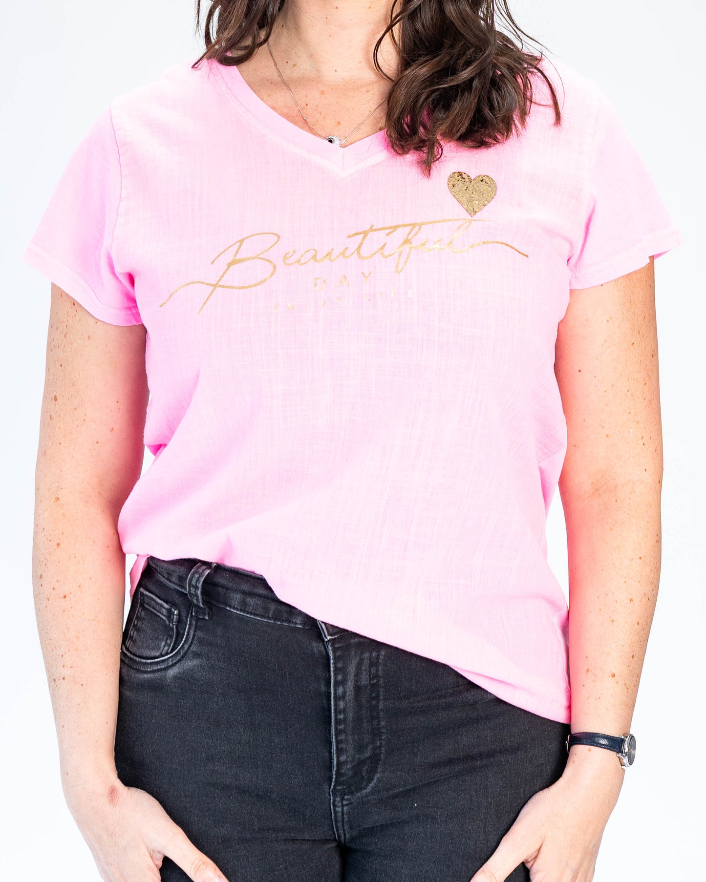 Polera Beautiful Rosado