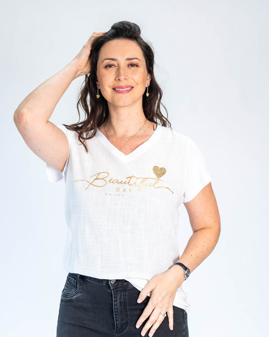 Polera Beautiful Blanco