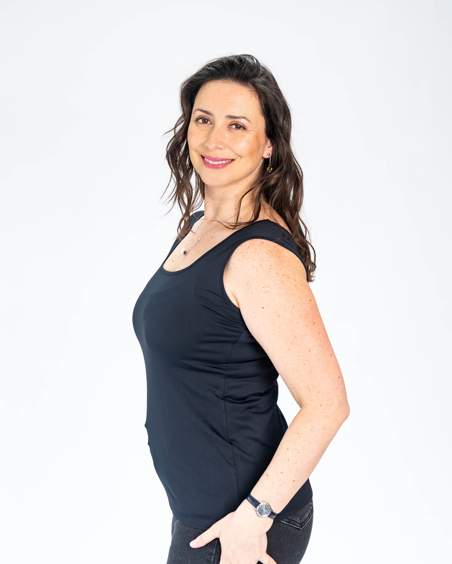 Polera Básica Musculosa Roberta Negro