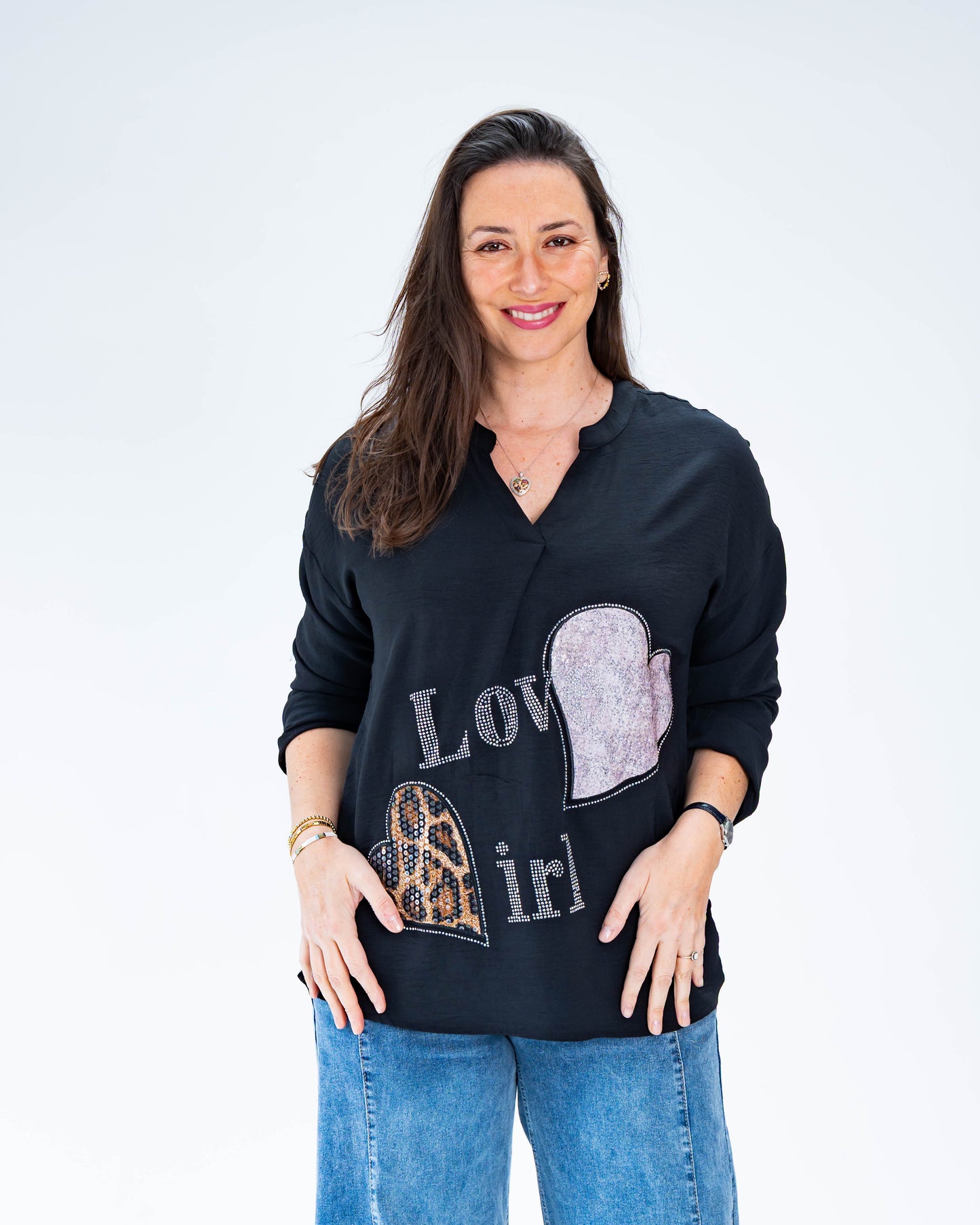 Blusa Andrea Corazón Negro