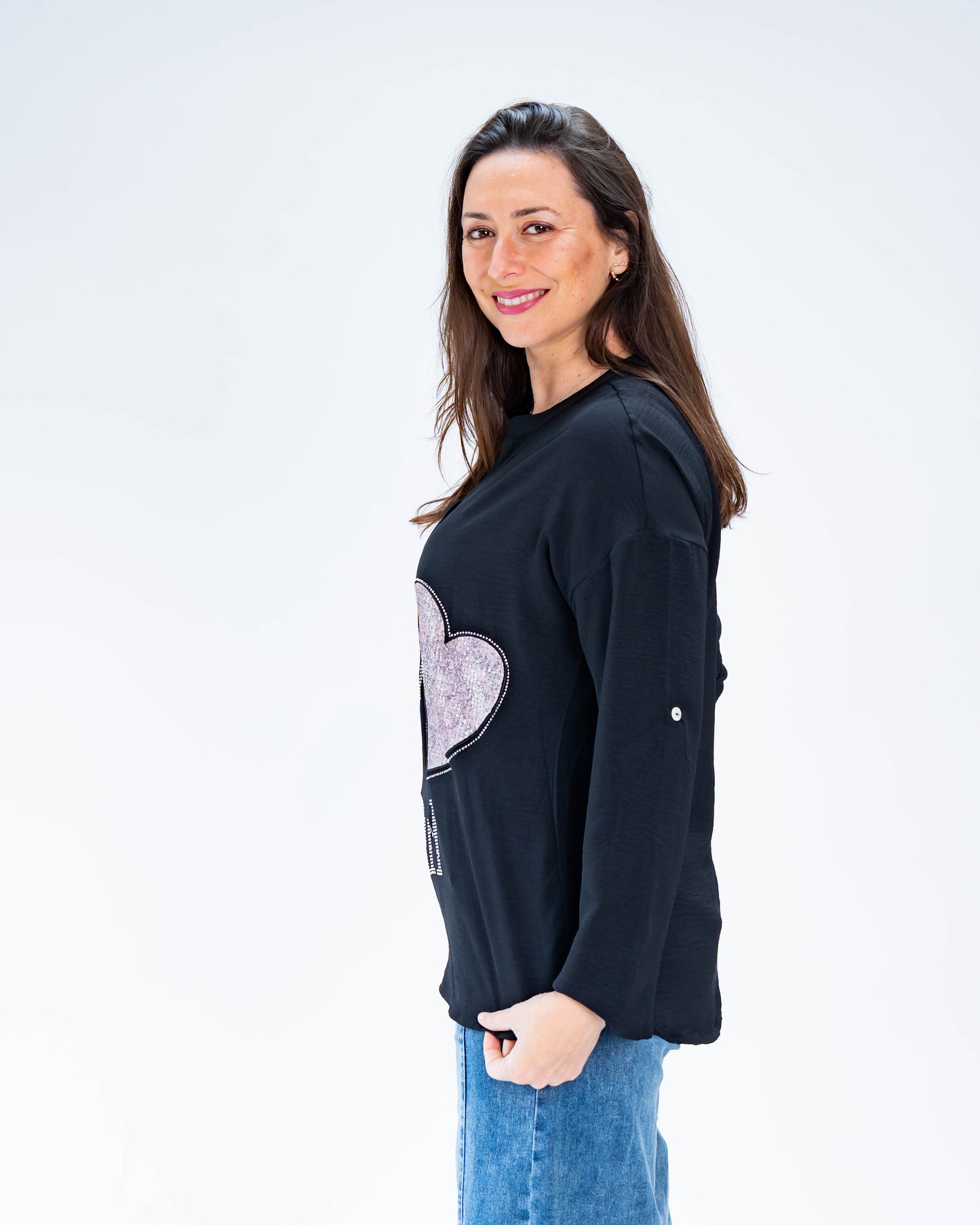 Blusa Andrea Corazón Negro