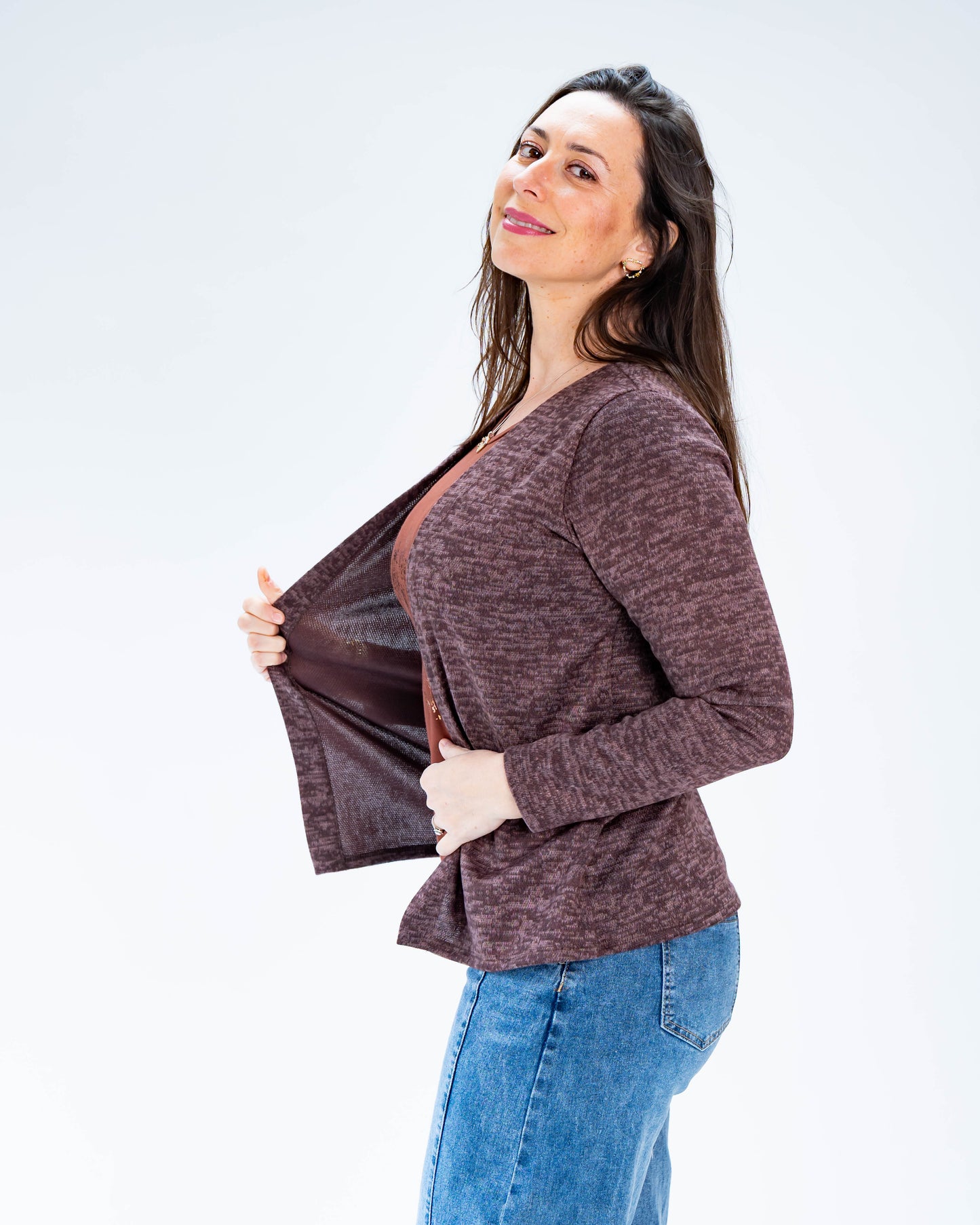 Sweater Duo Metalizado Café