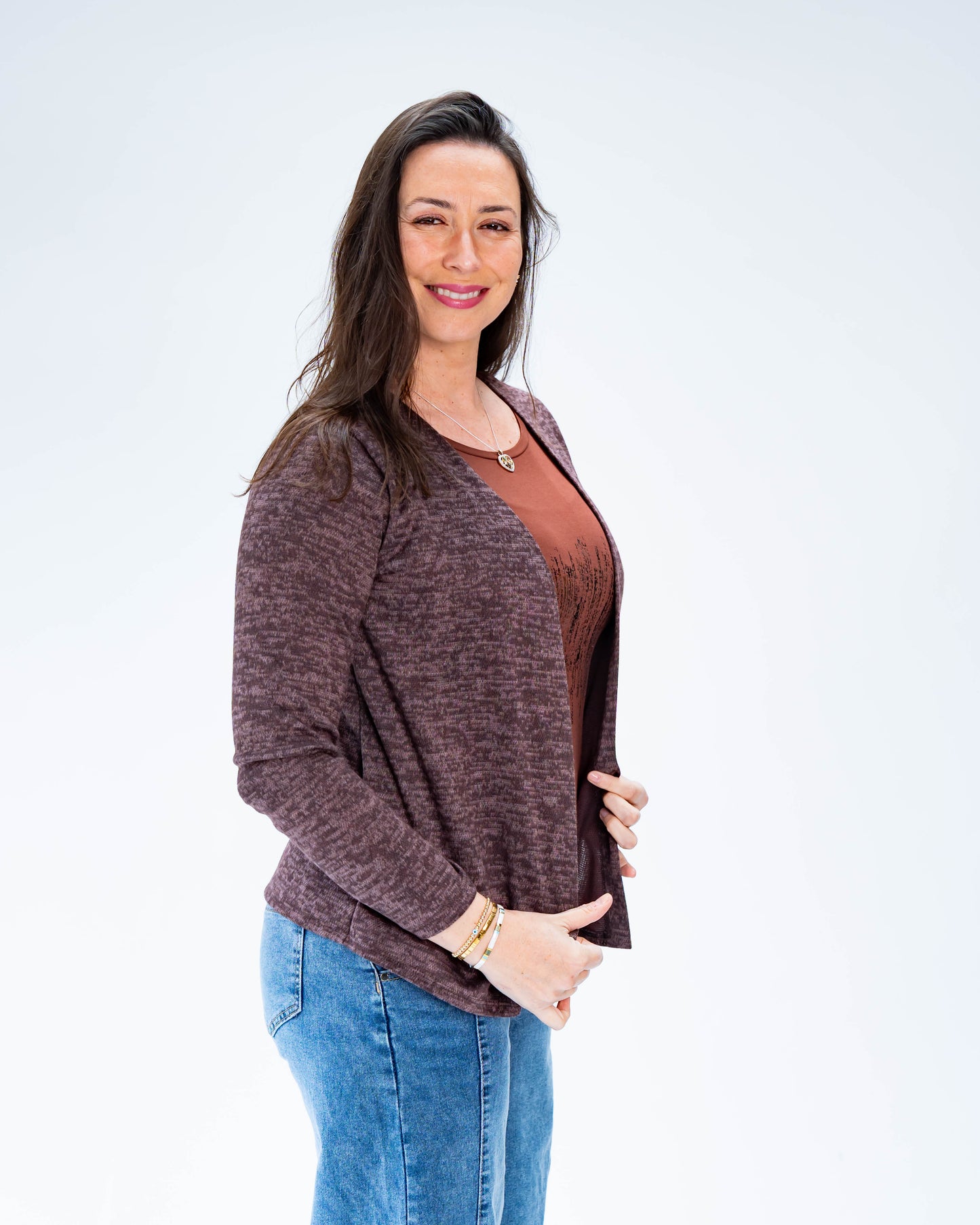 Sweater Duo Metalizado Café
