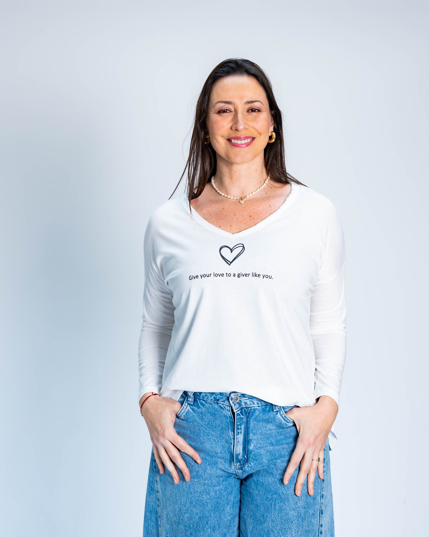Polera Heart Like You Blanco