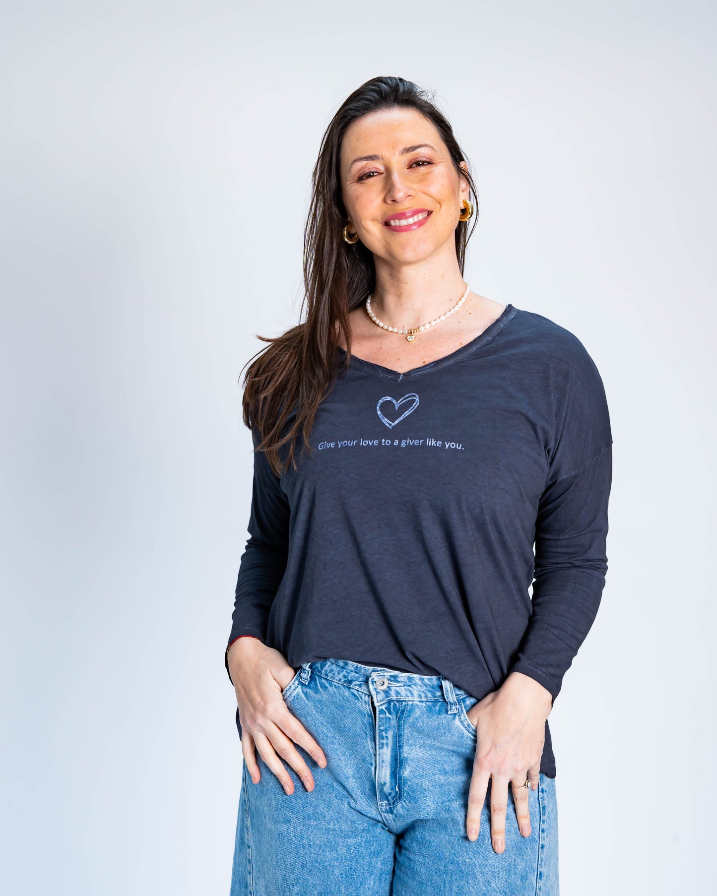 Polera Heart Like You Azul
