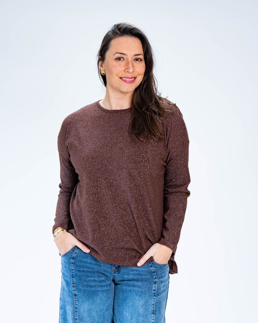 Sweater Lurex Thalia Chocolate