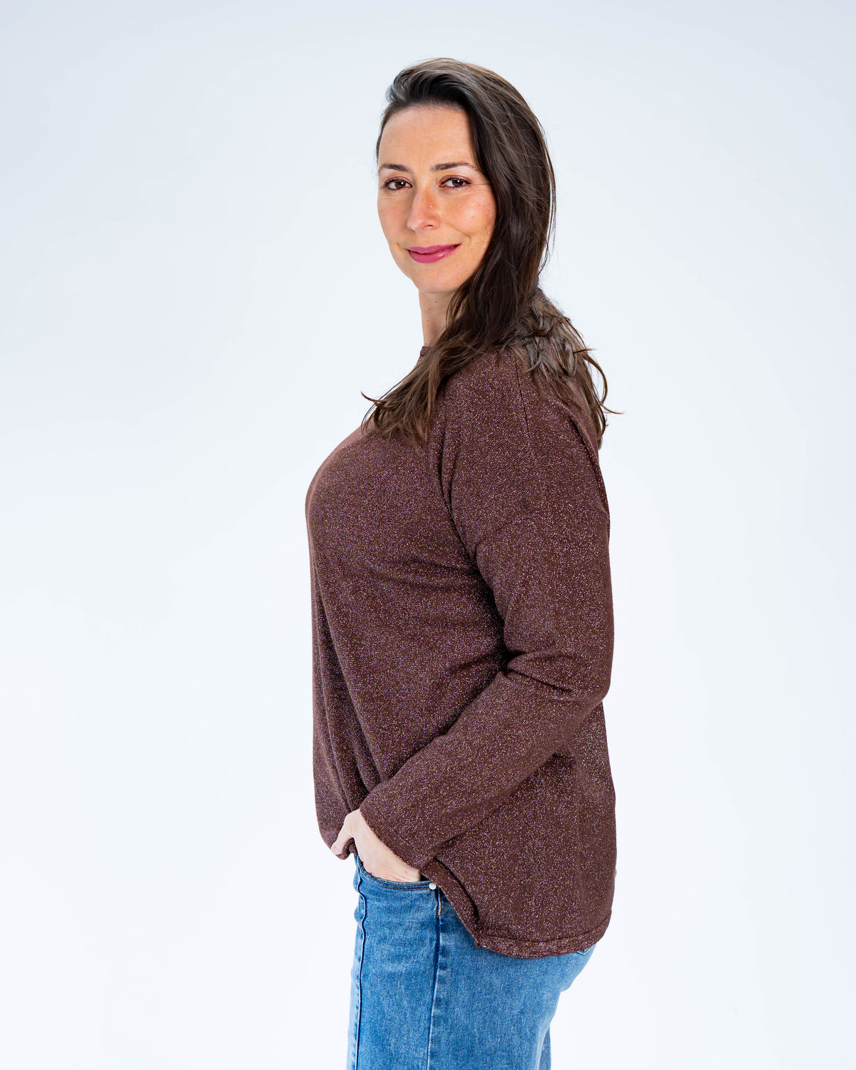 Sweater Lurex Thalia Chocolate