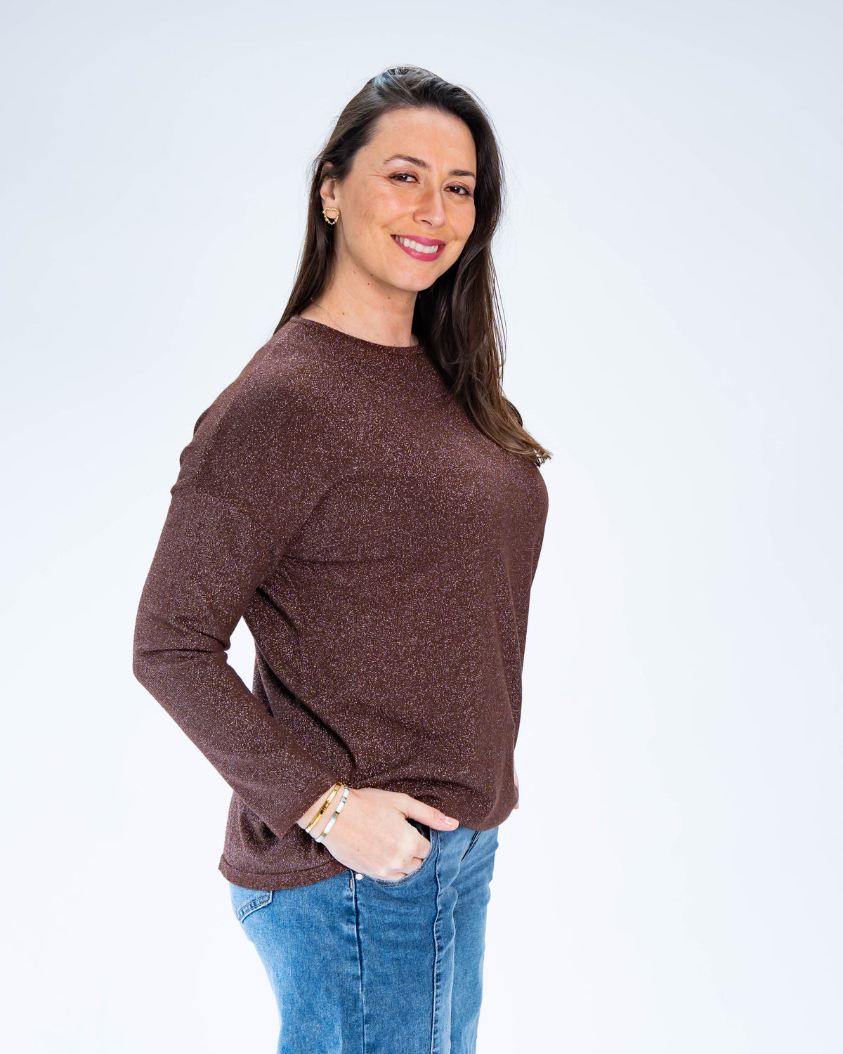 Sweater Lurex Thalia Chocolate