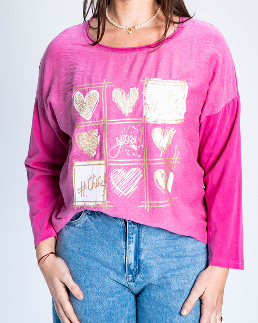 Polera You Smile Rosada