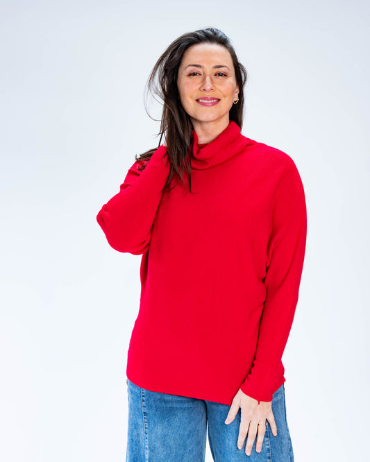 Sweater Liso Marcela Rojo