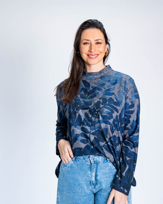 Polera Eliana Foil Azul