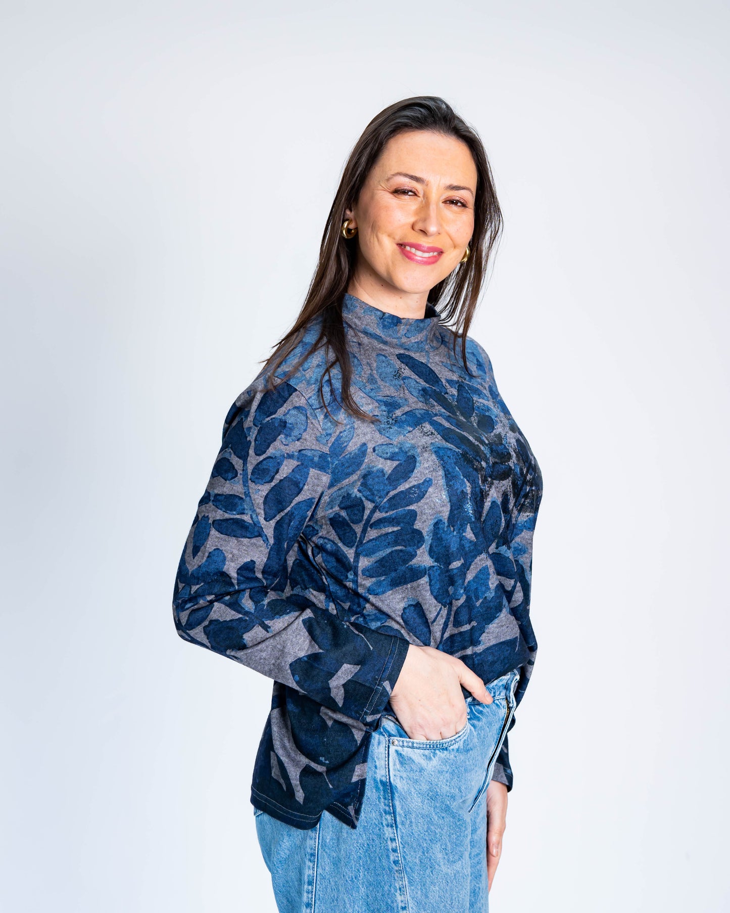 Polera Eliana Foil Azul