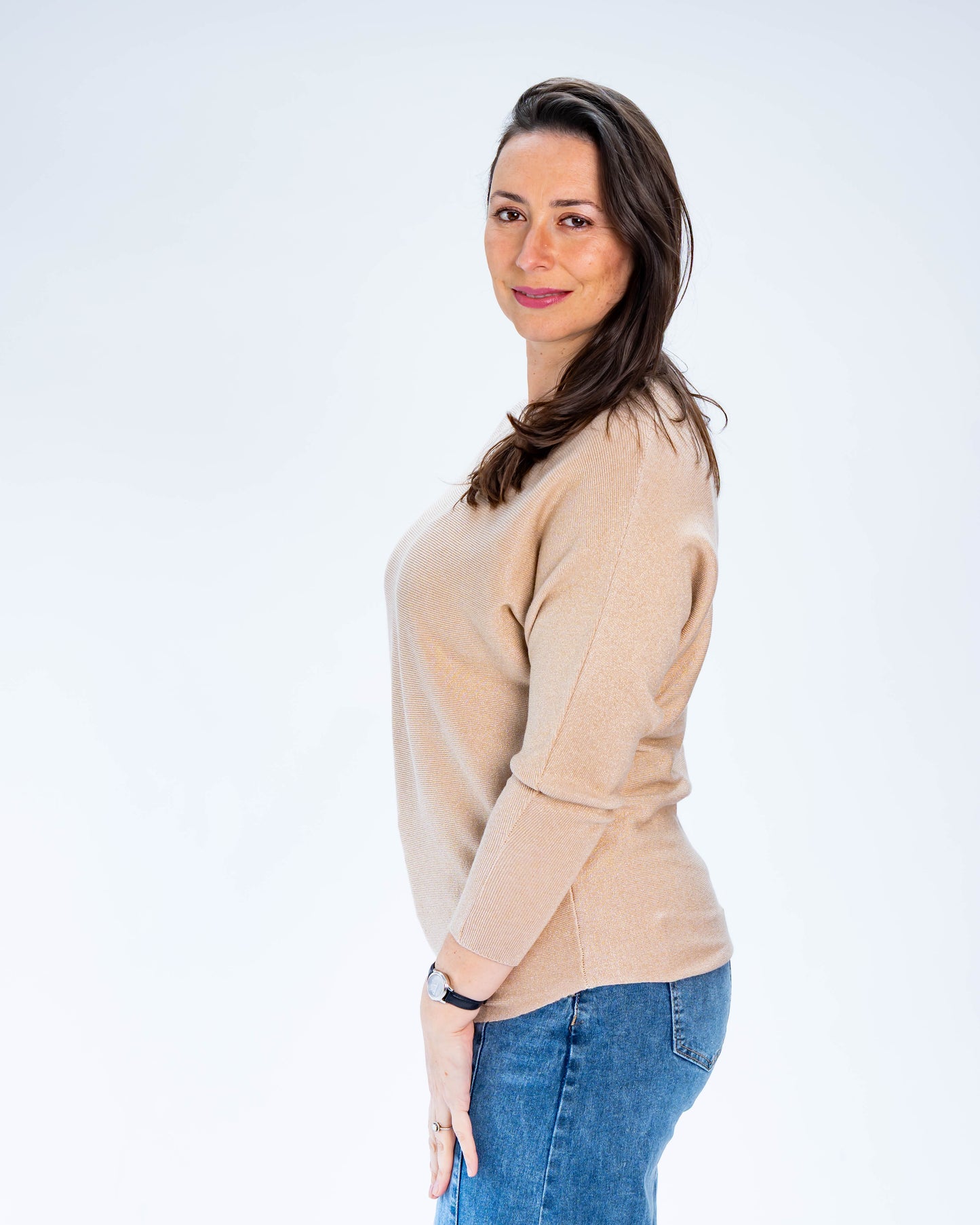 Sweater Lurex Fernanda Beige