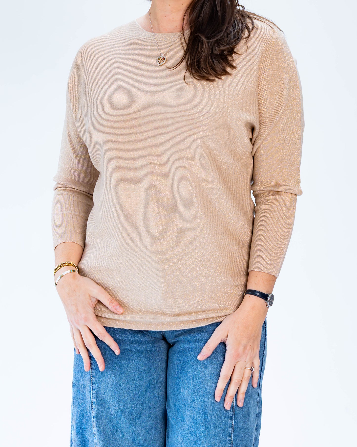 Sweater Lurex Fernanda Beige