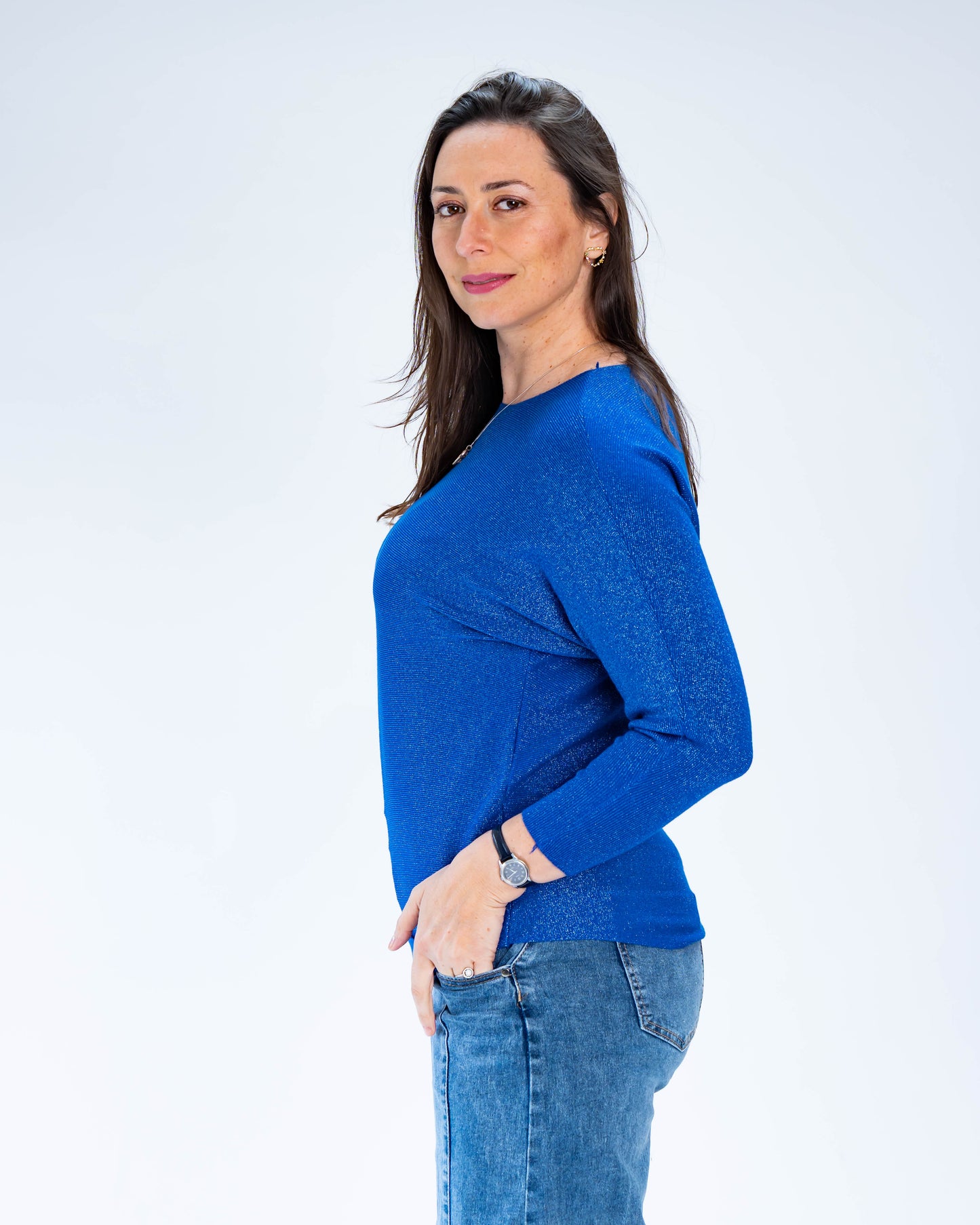 Sweater Lurex Fernanda Azul