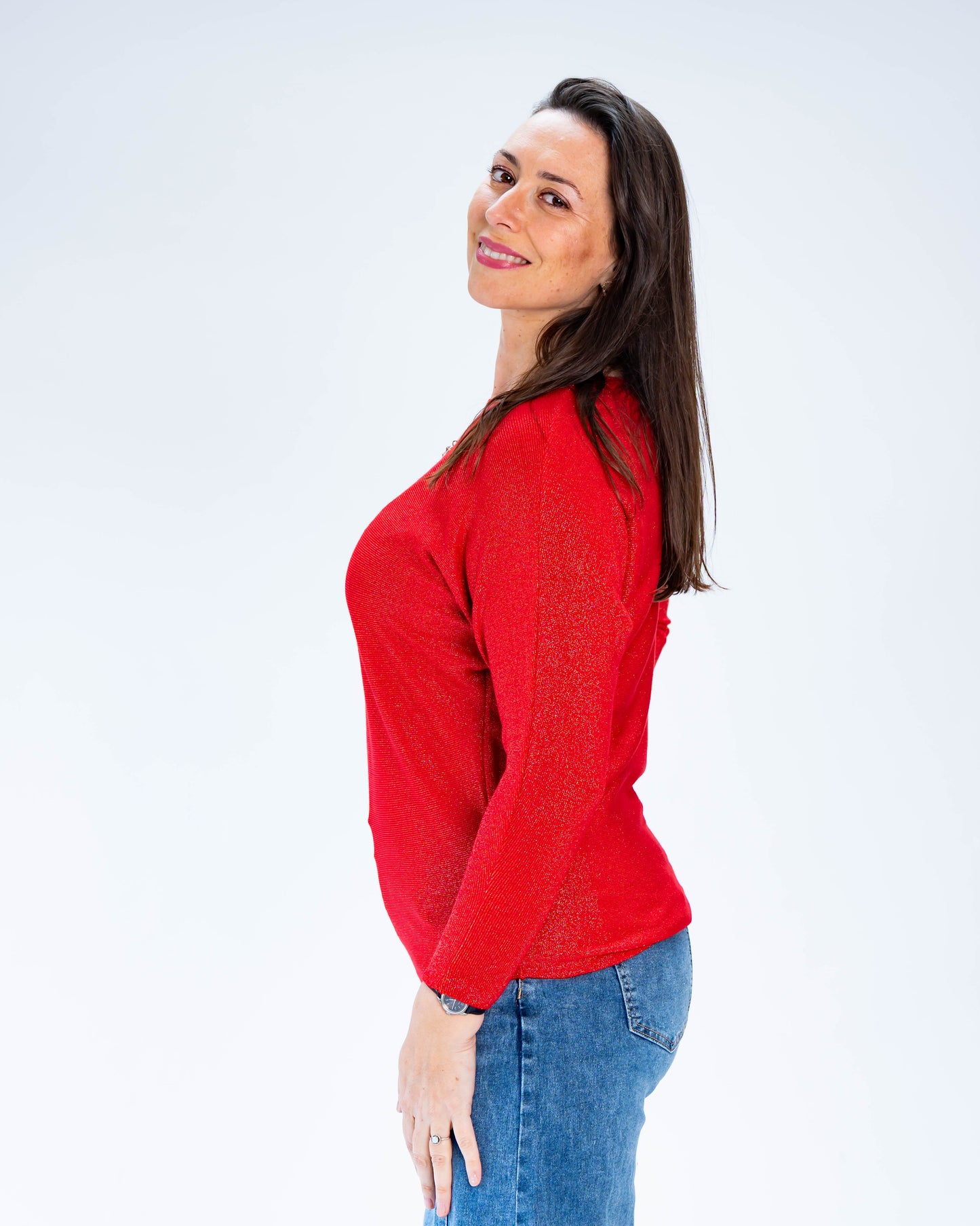 Sweater Lurex Fernanda Rojo