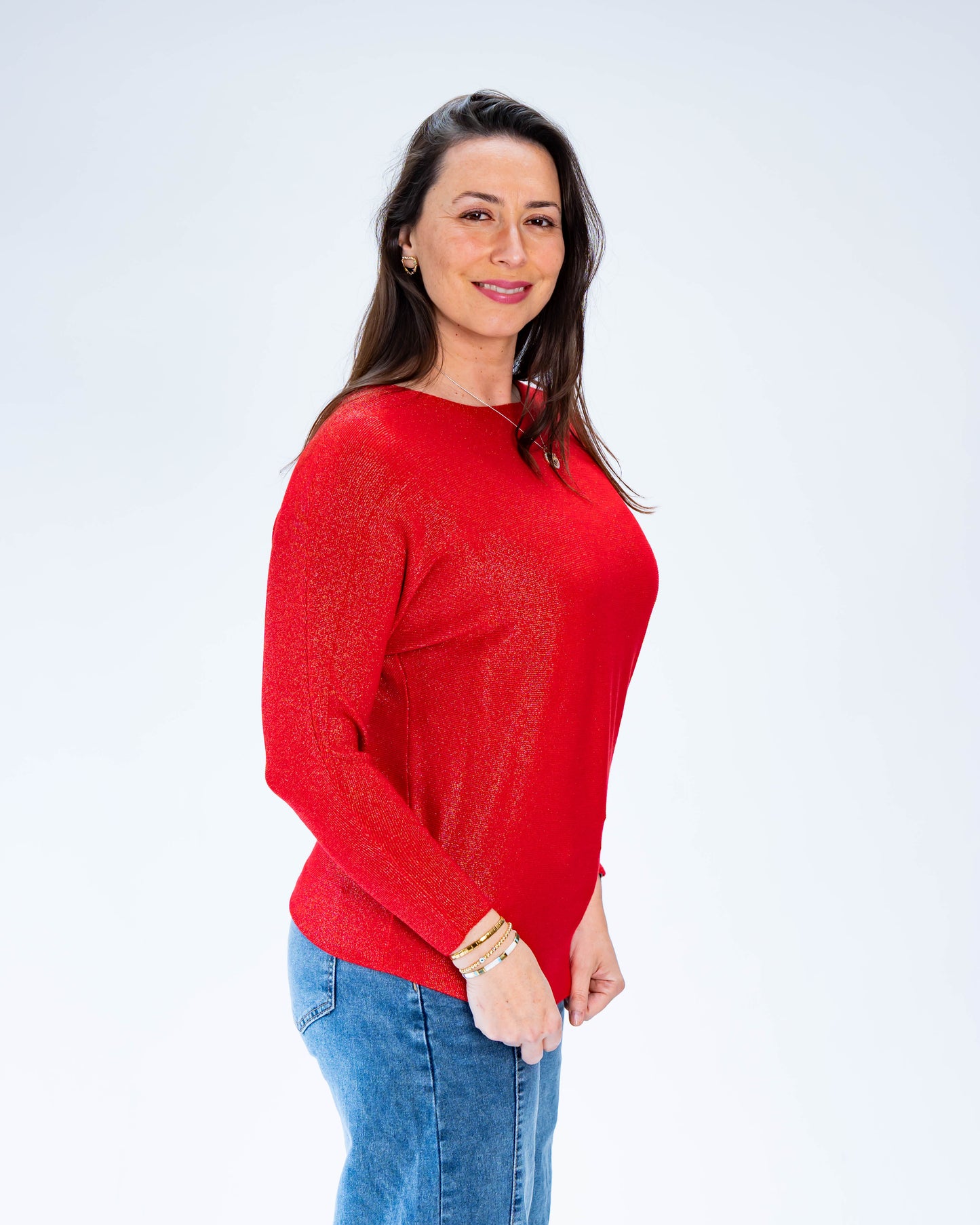 Sweater Lurex Fernanda Rojo