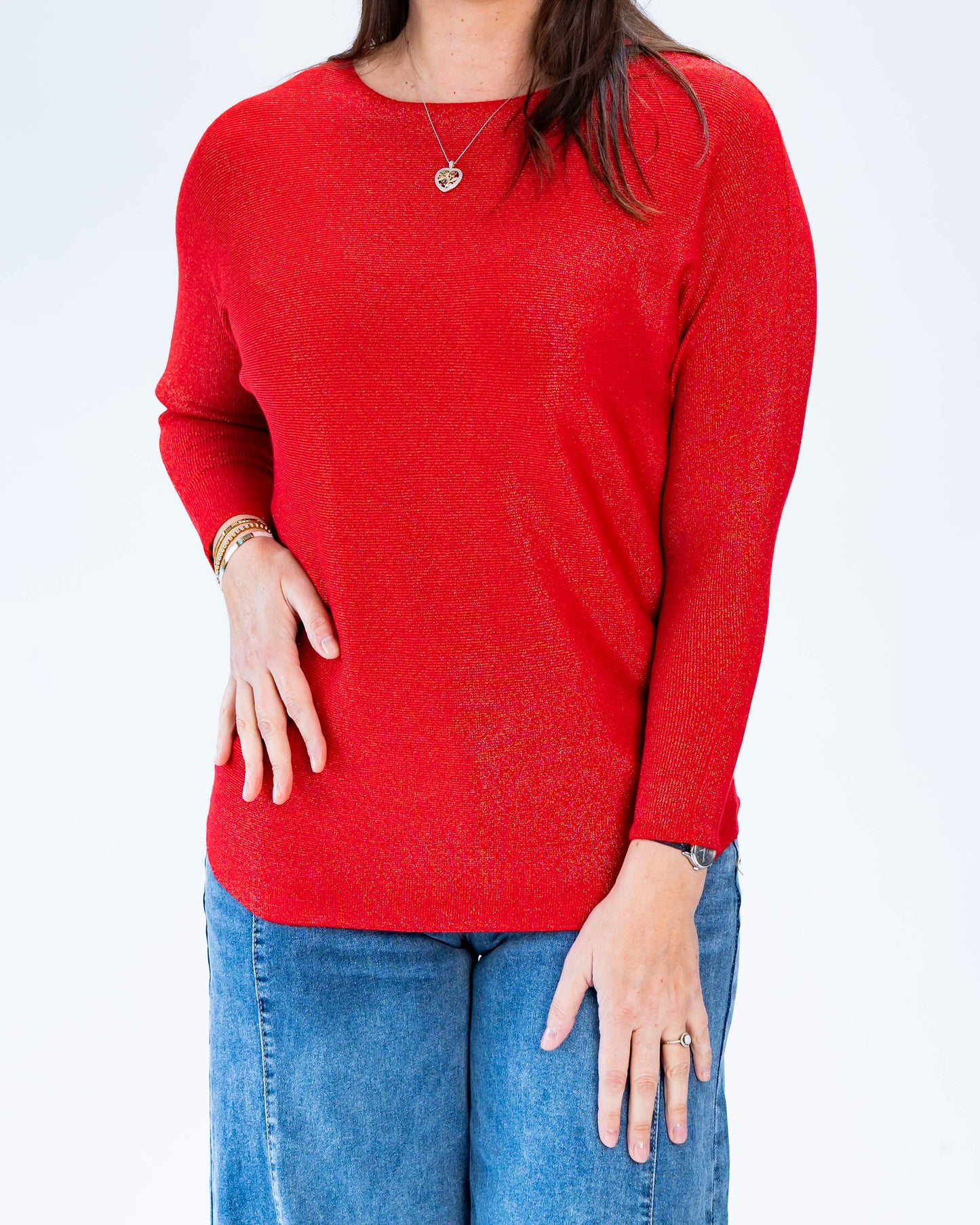 Sweater Lurex Fernanda Rojo