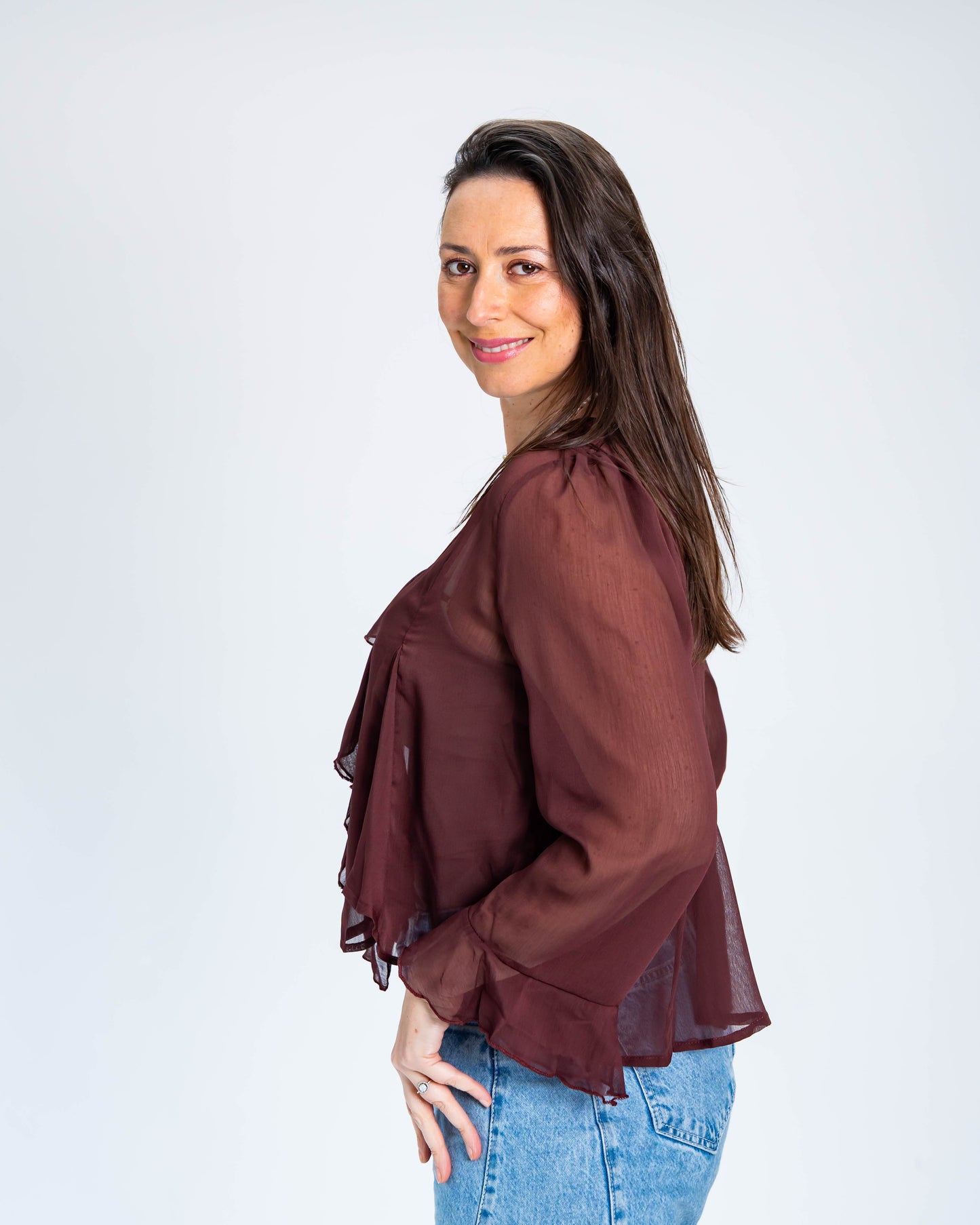 Blusa Lisa Vuelos Burdeo