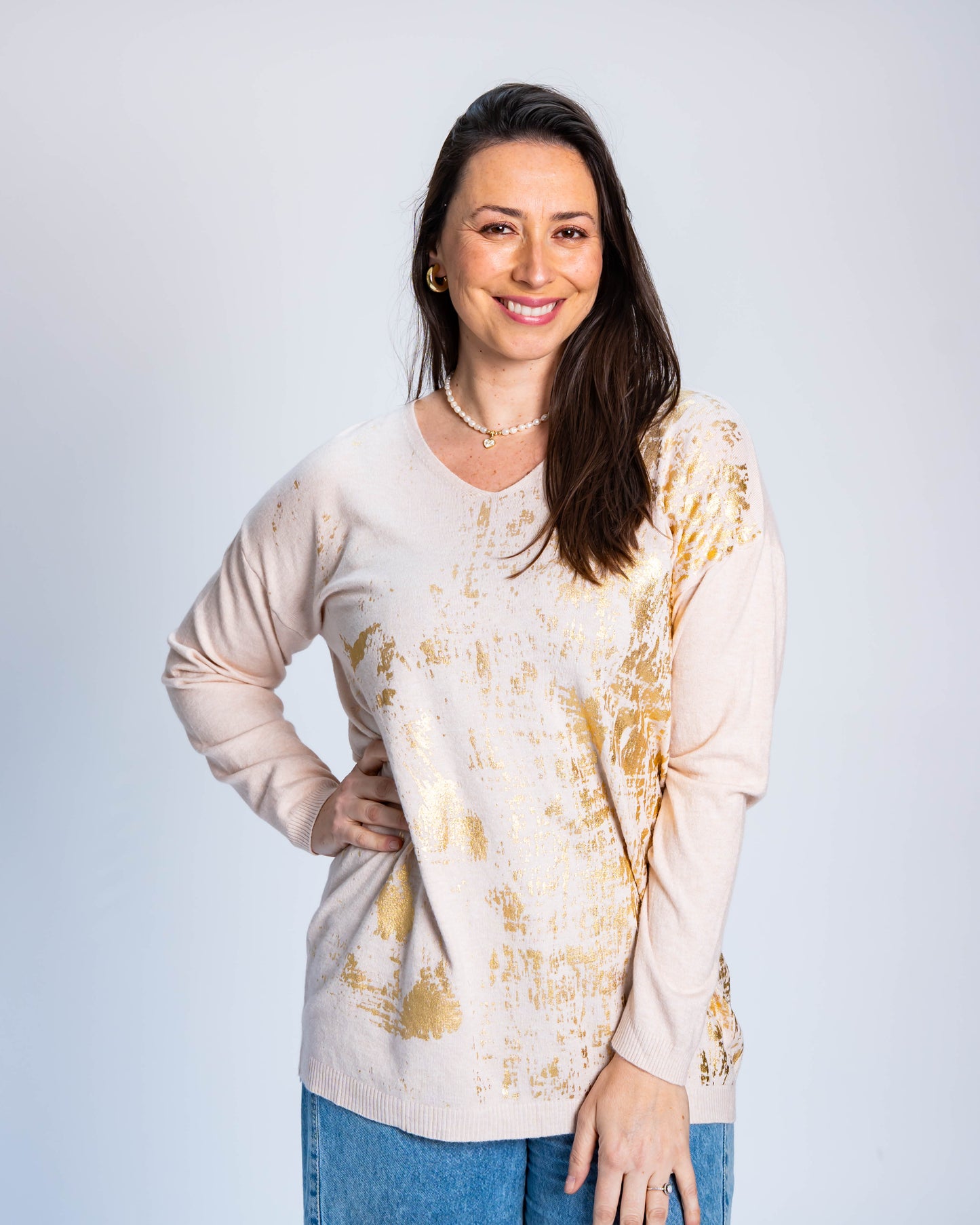 Sweater Ana Dorado Crema