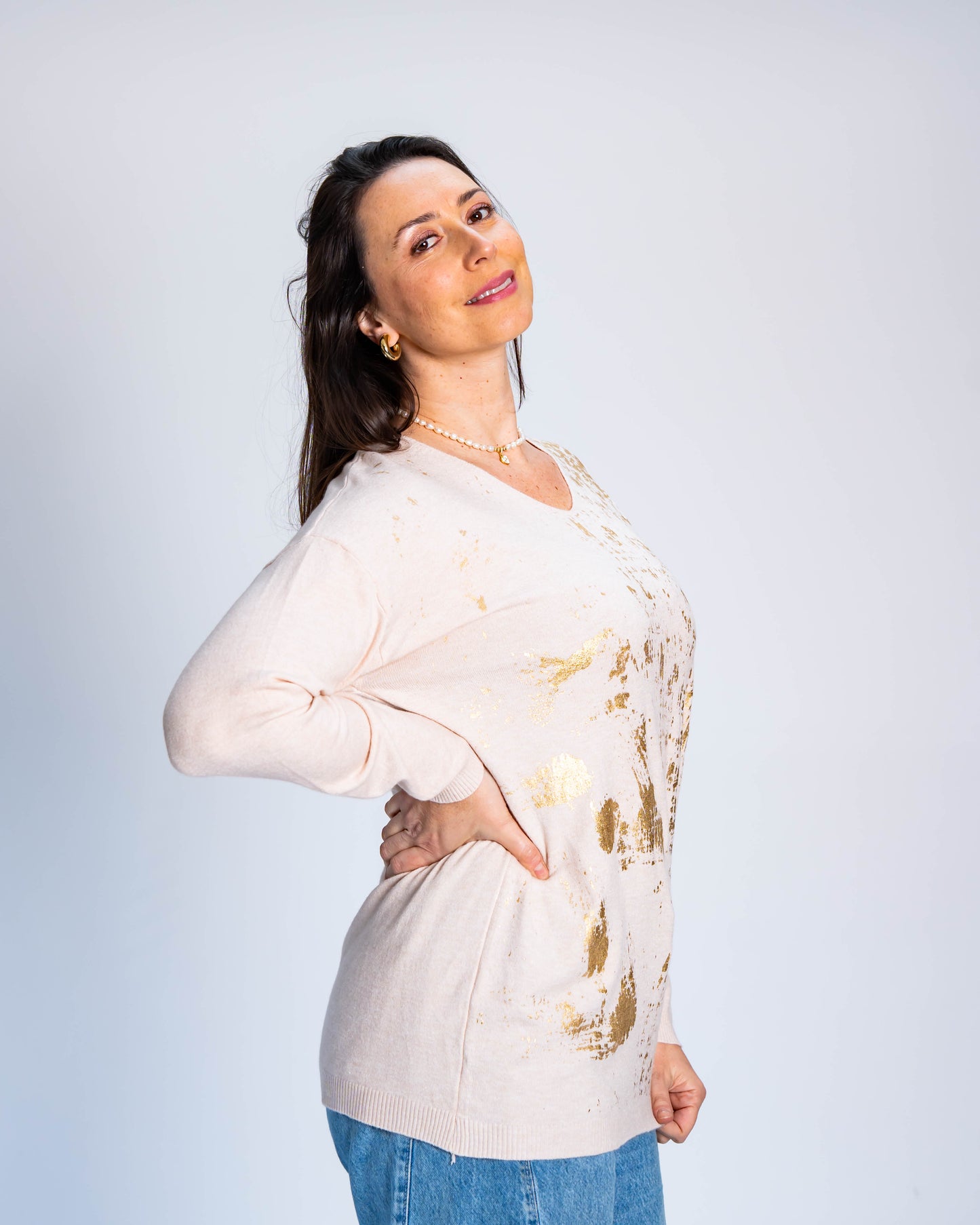 Sweater Ana Dorado Crema