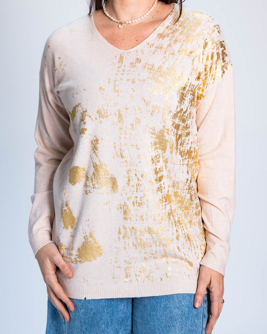 Sweater Ana Dorado Crema